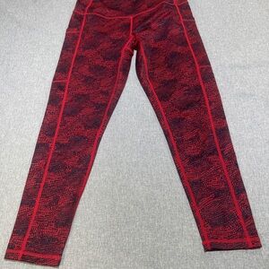 Zella Leggings Crop Size M Black/Red Snake like NWOT MSRP$88